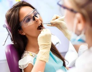 scale and polish treatment with the hygienist